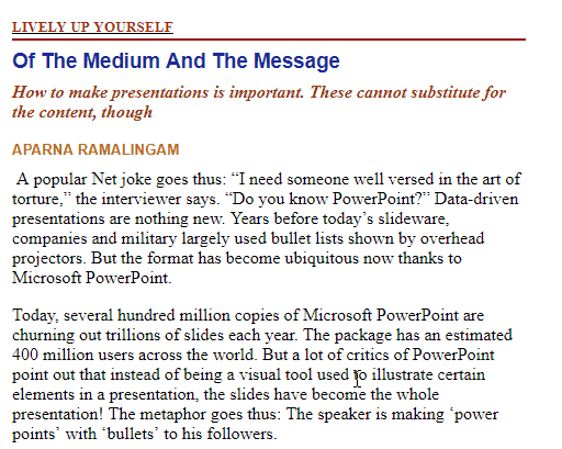 Of the Medium and the Message