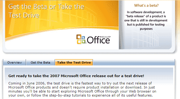 Office 2007 Test Drive