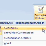 Focus on RibbonCustomizer