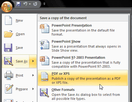 Getting Office 2007's Save as PDF Add-in in PowerPoint 2007 for Windows