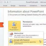 Encrypt with Password Option in PowerPoint 2010 for Windows