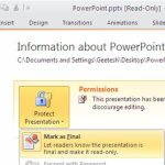 Remove Mark as Final Option in PowerPoint 2010 for Windows