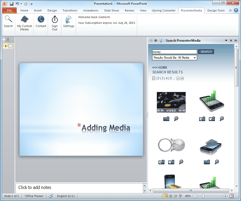 Powerpoint Extender PresenterMedia PowerPoint Add-in