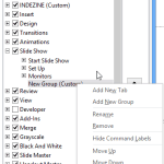 Working with Custom Groups in Ribbon Tabs in PowerPoint 2013 for Windows