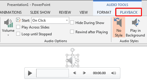 Advanced Audio Options in PowerPoint 2013 for Windows