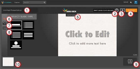 The Haiku Deck interface