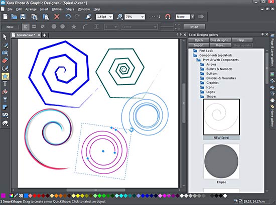 Drawing in Xara Photo & Graphic Designer 