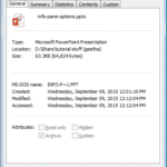 Advanced Presentation Properties in PowerPoint 2013 for Windows