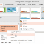 Edit Theme Fonts Set in PowerPoint 2013 for Windows