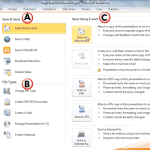 Save and Send Tab in Backstage View in PowerPoint 2010 for Windows