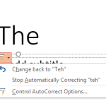 AutoCorrect Options in PowerPoint 2016 for Windows