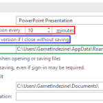 AutoRecover and AutoSave Options in PowerPoint 2016 for Windows