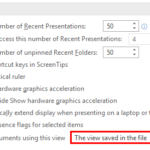 Advanced Program Options in PowerPoint 2016 for Windows