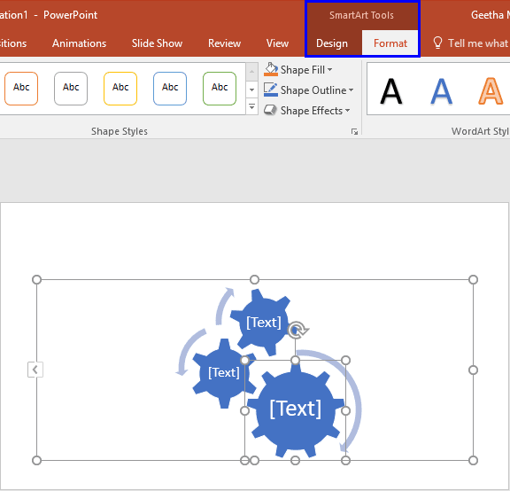 Changing Fill, Line, and Effects for Shapes within SmartArt in PowerPoint 2016 for Windows
