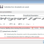 Embed Fonts in PowerPoint 2013 for Windows