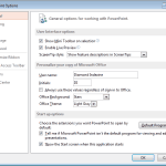 Backstage View: Program Options in PowerPoint 2013 for Windows