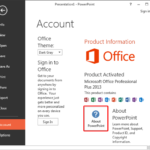 Learn PowerPoint 2013 for Windows: Determine if SP1 is Installed