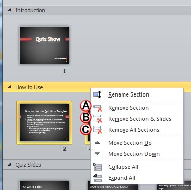 Learn PowerPoint 2010 for Windows: Removing Sections