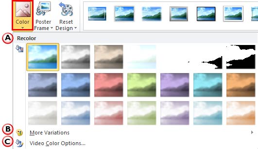 Learn PowerPoint 2010 for Windows: Video Recolor Options