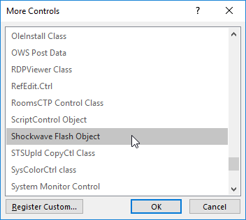 Insert Flash Movies into PowerPoint 2016 for Windows using the Developer Tab
