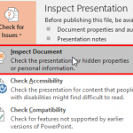 Inspect Document in PowerPoint 2016 for Windows