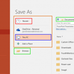 Save and Save As Options in Backstage View of PowerPoint 2016 for Windows