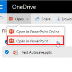 Opening PowerPoint Presentation from within PowerPoint Online on OneDrive