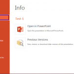 Backstage View – Info Pane in PowerPoint Online