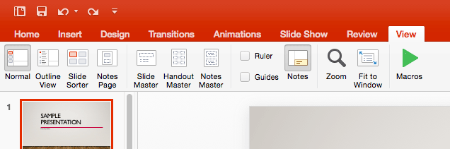 Normal View (editing View In Powerpoint 2016 For Mac