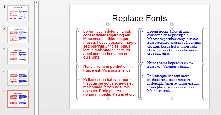 Replace Fonts in PowerPoint 2013 for Windows