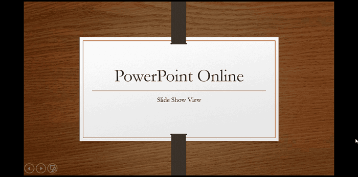 Slide Show View in PowerPoint for the Web