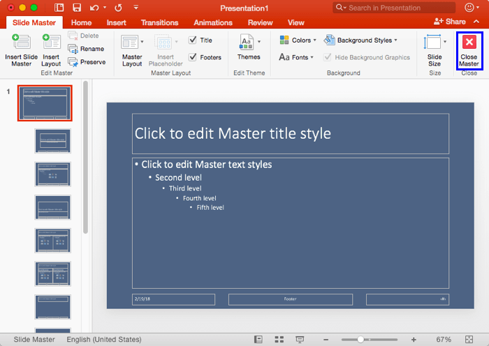 powerpoint mac edit master for that slide