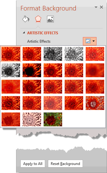 Artistic Effects for Picture Backgrounds in PowerPoint 2013 for Windows