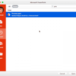 Recent Tab in Backstage View in PowerPoint 2016 for Mac