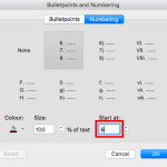 Start or Restart Numbering for Lists in PowerPoint 365 for Mac