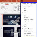 Quick Access Toolbar in PowerPoint 365 for Windows