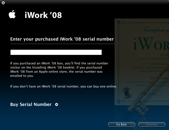 iWork Serial