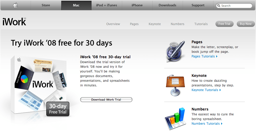 iWork Trial Download