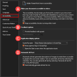 Accessibility Program Options in PowerPoint 365 for Windows
