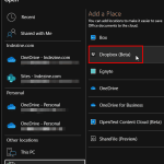 Add Dropbox in PowerPoint 365 for Windows