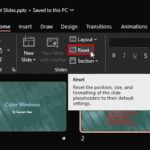 Reset Slides in PowerPoint 365 for Windows
